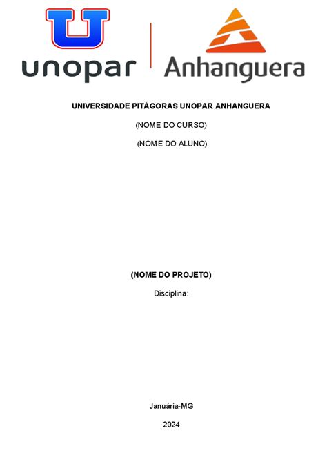 Capa De Trabalho Da Unopar