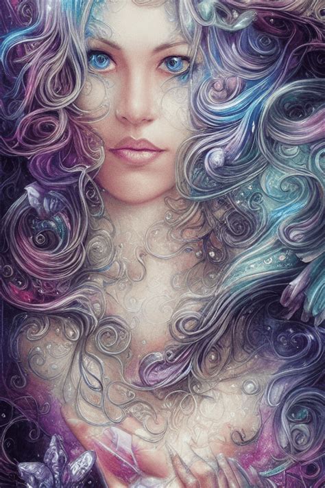 Silver Lineart Flowing Dark Pastel Colors Fantasy Art Extremly Detailed