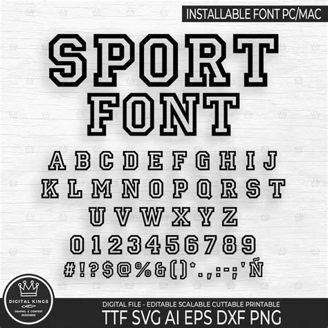 Installable Sport Font Ttf Varsity Letters Svg Jersey Font Svg