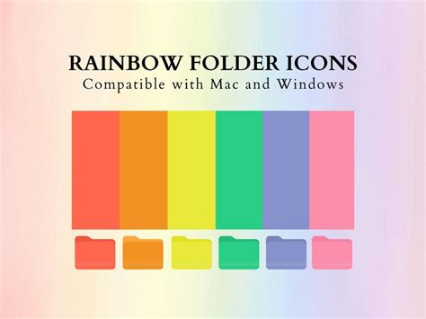 Pastel Rainbow Macbook Folder Icons Set Desktop Folder Icons - Etsy in ...