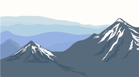 Mountains Vector Stock Illustration Snowy Hills Of The Mountain Range