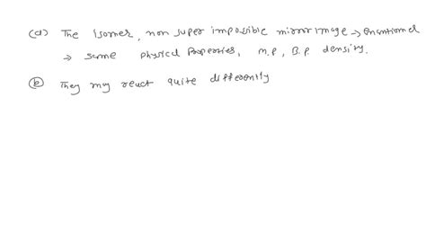 Solved Which Of The Following Statements Is True About Enantiomers