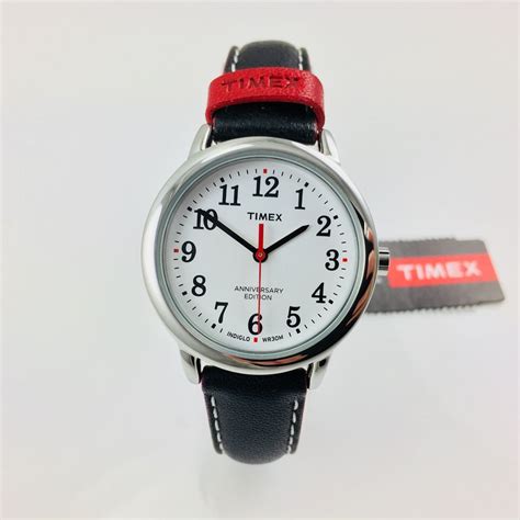 Womens Timex Easy Reader 40th Anniversary Black Leather Watch Tw2r40200