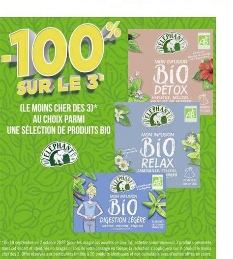 Promo Produits Bio éléphant chez Supermarchés iCatalogue fr