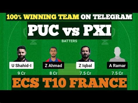 PUC Vs PXI Dream11 Prediction Today Match PUC Vs PXI Dream11 Team