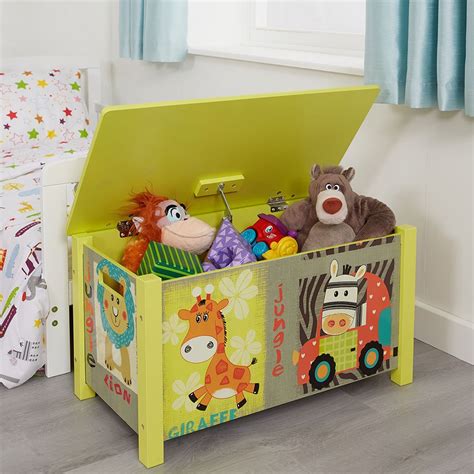 Kids Green Safari Wooden Toy Box Kidaroos