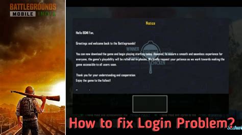 Login Problem Ko Kaise Solve Kare Notice Login Problem After Bgmi