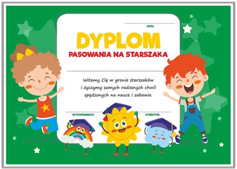 Dyplom Pasowania na Starszaka wzór 42 SzkolneNaklejki pl