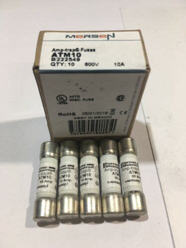 FERRAZ SHAWMUT MERSEN ATM10 ATM 10A 600V Trap Fuse JPSF538 Pack Of