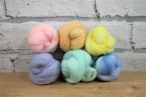 Wooly Buns Wool Roving Assortment 6 Piece Hand Dyed Sampler Etsy