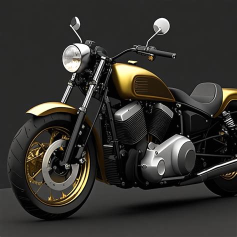 Premium Ai Image A Gold And Black Motorcycle