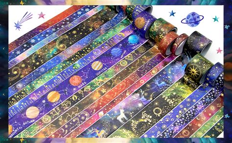 Voolcaoo Rollen Washi Tape Set Goldfolie Galaxy Washi Tape F R