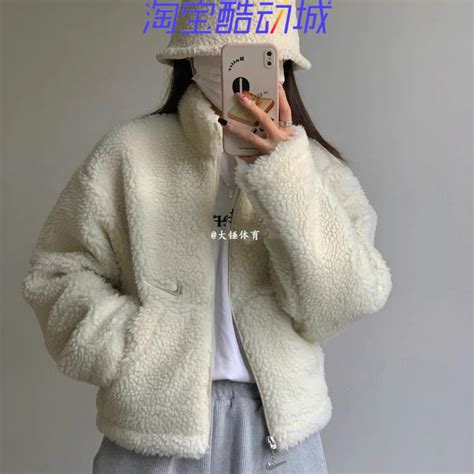 耐克nike Swsh Jkt Sherpa羊羔绒女子保暖大勾运动外套dm1764 238虎窝淘