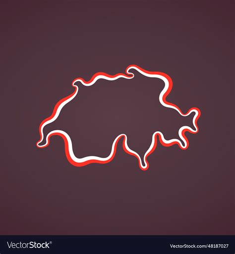 Switzerland - outline map Royalty Free Vector Image