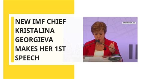 New IMF chief Kristalina Georgieva makes her 1st speech - YouTube