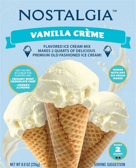 Nostalgia Premium Vanilla Cr Me Ice Cream Mix Oz Homemade Maker