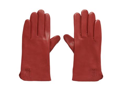 Red Leather Gloves Cafe Leandra