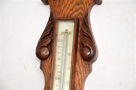 Antique Victorian Carved Oak Banjo Barometer By Maple Co Marylebone