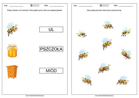 Dzie Pszczo Y Przedszkole Karty Pracy Do Druku Za Darmo Pdf