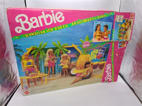 Vintage 1990 Mattel Barbie Hawaiian Ice Party Playset Toy Heaven