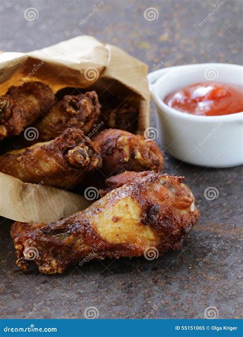 Fried Chicken Wings with Sauce Stock Image - Image of food, fast: 55151065