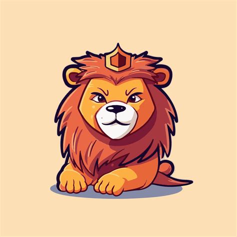 Cute Lion King Sitting Cartoon Vector Icon Illustration. Animal Nature ...