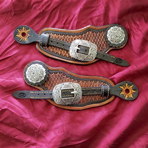 Buckaroo Style Spur Straps With Matching Silver Hardware Rleathercraft