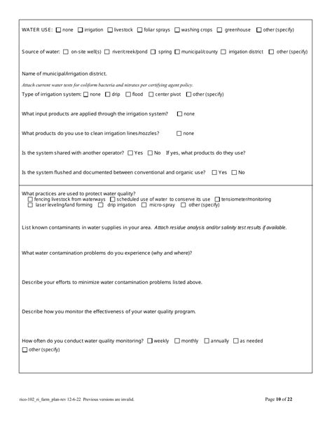 Rico Form 102 Download Printable Pdf Or Fill Online Organic Farm Plan Questionnaire Rhode