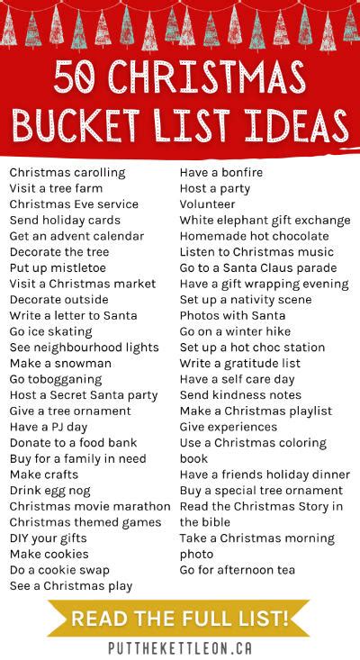 Fun Christmas Bucket List Ideas Free Printable Edition Put