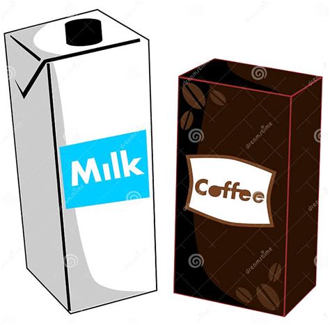 Stylized Milk And Coffee Isolated Stock Vector Illustration Of