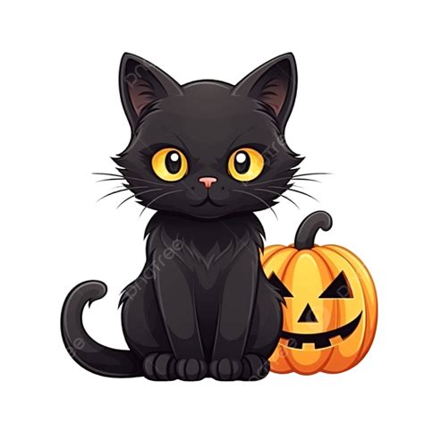 Gato Preto Em Abóbora De Halloween Png Feliz Dia Das Bruxas