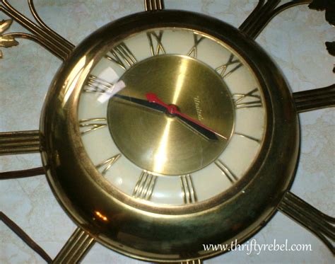 Red Hot Vintage Wall Clock Makeover Color Me Thrifty