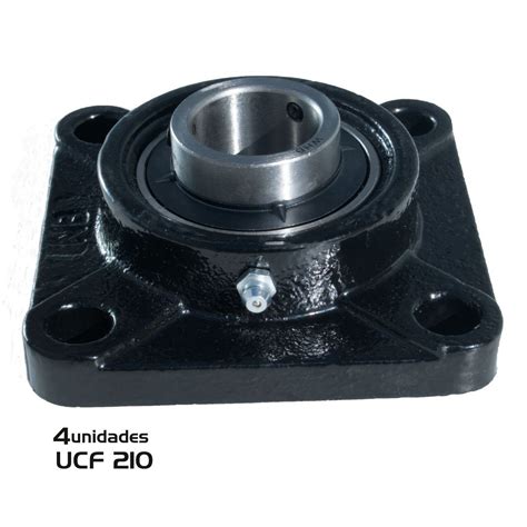 4 Mancal Quadrado Rolamento Ucf210 Ucf 210 Eixo 50mm Loja Brafer