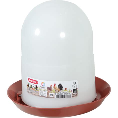 Mangeoire Silo En Plastique Kg Rouge Pour Basse Cour Zolux