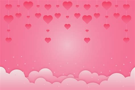 Fondo Rosa Romántico Con Amor Vector Premium