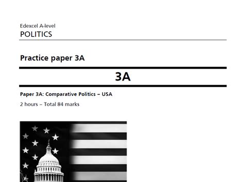 A Level Politics Practice Paper 3A US Comparative Politics Edexcel