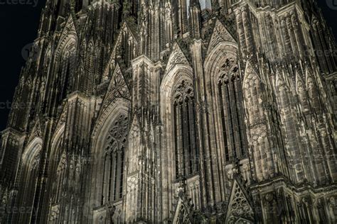 Exterior Of Cologne Cathedral At Night Stock Photo At Vecteezy