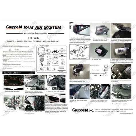 Kit Admission Ram Air System I F F F L Turbo Bmw