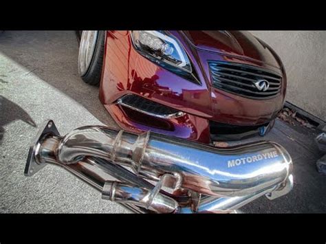 G35 350z Motordyne Art Pipes Install W Megan Y Pipe Resonator And