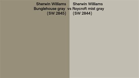 Sherwin Williams Bunglehouse Gray Vs Roycroft Mist Gray Side By Side