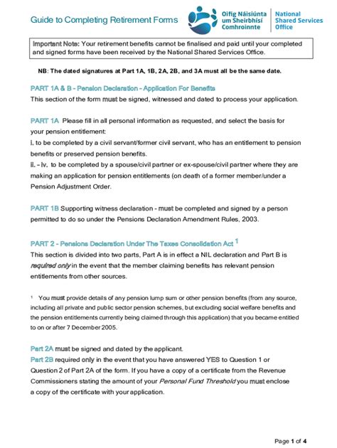 Fillable Online Guide To Completing Retirement Forms Fax Email Print