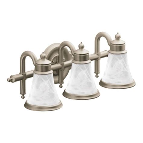 Shop Moen Waterhill 3-Light 22.1-in Brushed Nickel Globe Vanity Light at Lowes.com