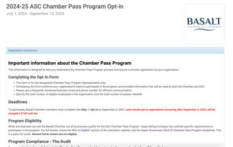 Chamber Pass Program How To Opt In For The Discount Basalt Chamber