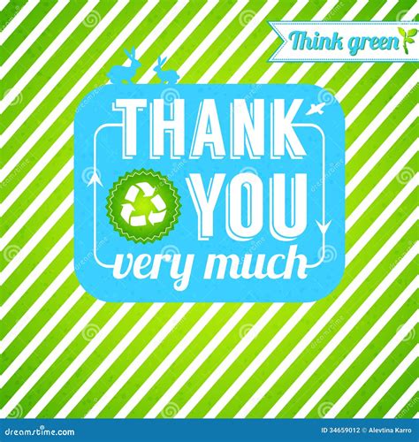 Ecological Thank You Card Gratitude For Thinking Stock Photography