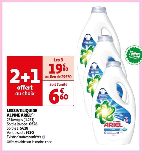 Promo Ariel Lessive Liquide Alpine Chez Auchan