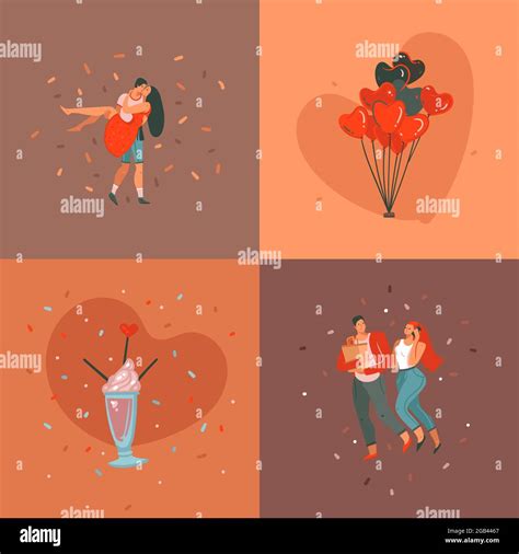 Hand Drawn Vector Abstract Cartoon Modern Graphic Happy Valentines Day