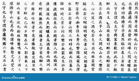 Chinese Calligraphy Samples Text Background Stock Image Image 7114861