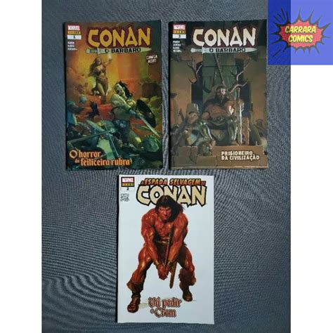 HQs Conan O Bárbaro Volumes 1 e 3 Espada Selvagem de Conan vol