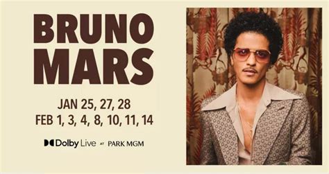 Live Bruno Mars At Dolby Live At Park Mgm Las Vegas Nevada Usa