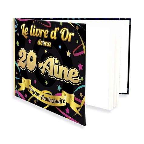 Livre d Or 20 Ans Anniversaire Doré 22 pages Tralala Fêtes fr